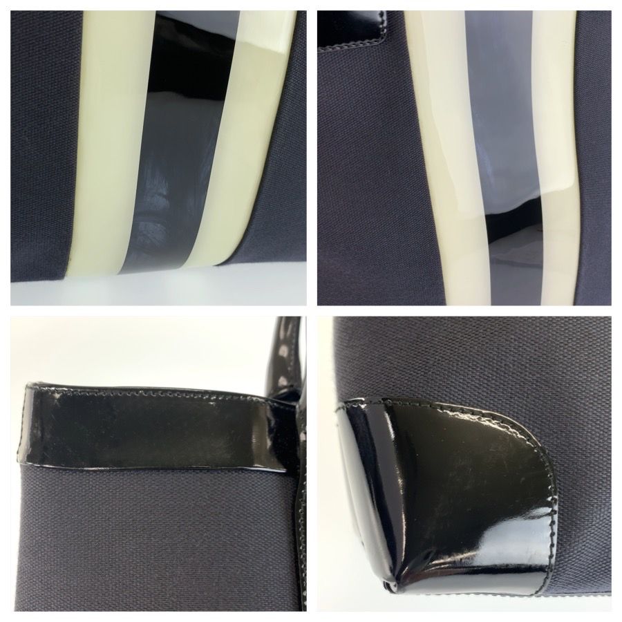 Gucci Sherry Line Tote Bag Black Canvas Patent — view 5