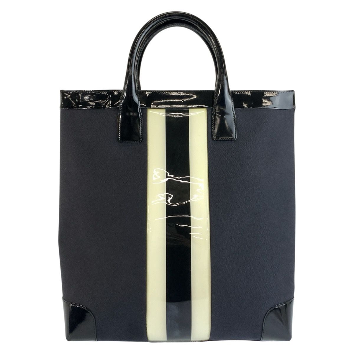 Gucci Sherry Line Tote Bag Black Canvas Patent — view 2