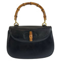 Gucci Bamboo Handbag 000 46 Black Gold Leather