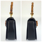 Gucci Bamboo Handbag 000 46 Black Gold Leather — view 8