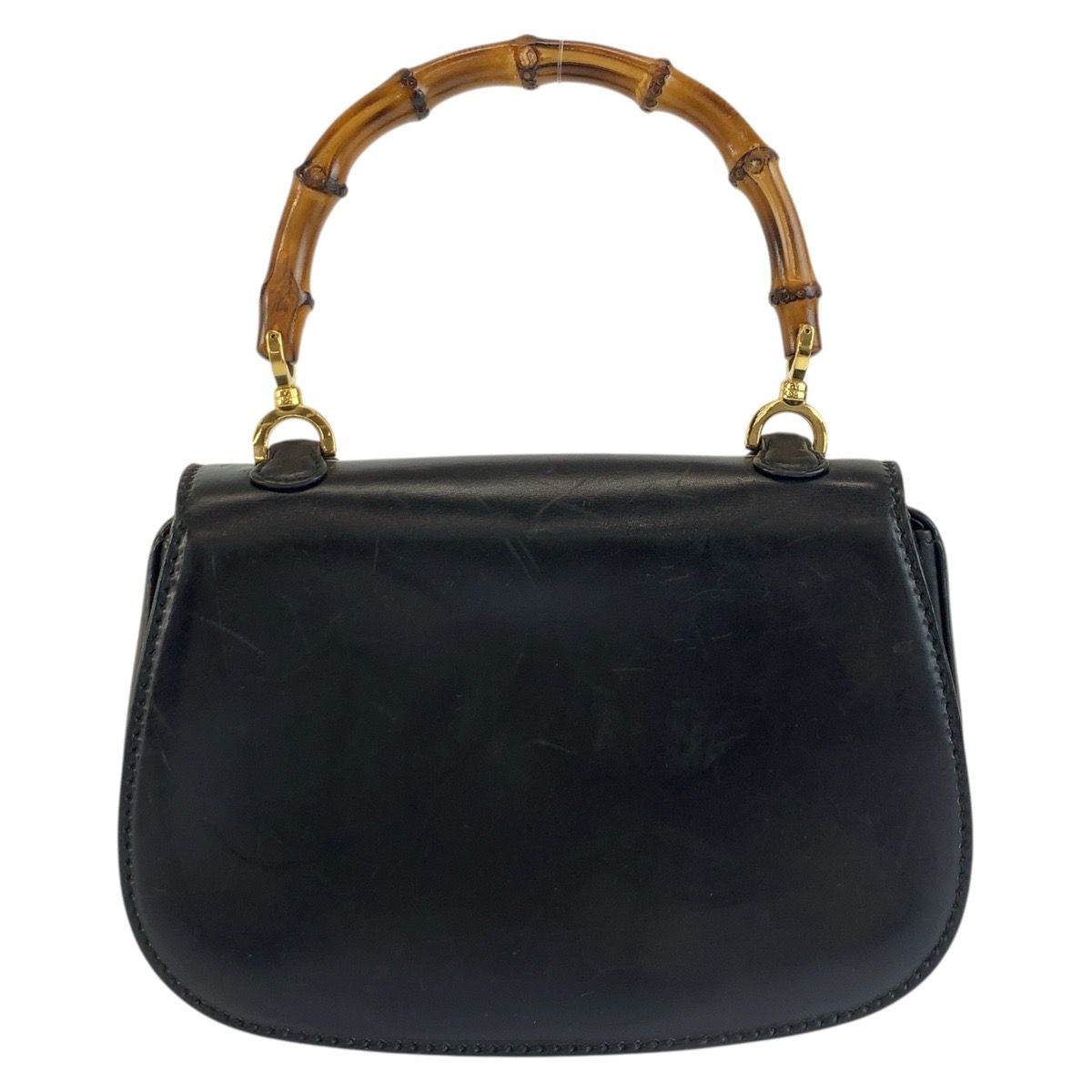 Gucci Bamboo Handbag 000 46 Black Gold Leather — view 2