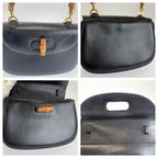 Gucci Bamboo Handbag 000 46 Black Gold Leather — view 5