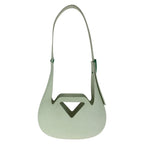 Bottega Veneta the Point Punch Shoulder Bag Green Rubber