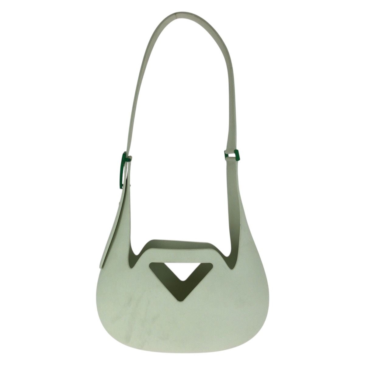 Bottega Veneta the Point Punch Shoulder Bag Green Rubber — view 2