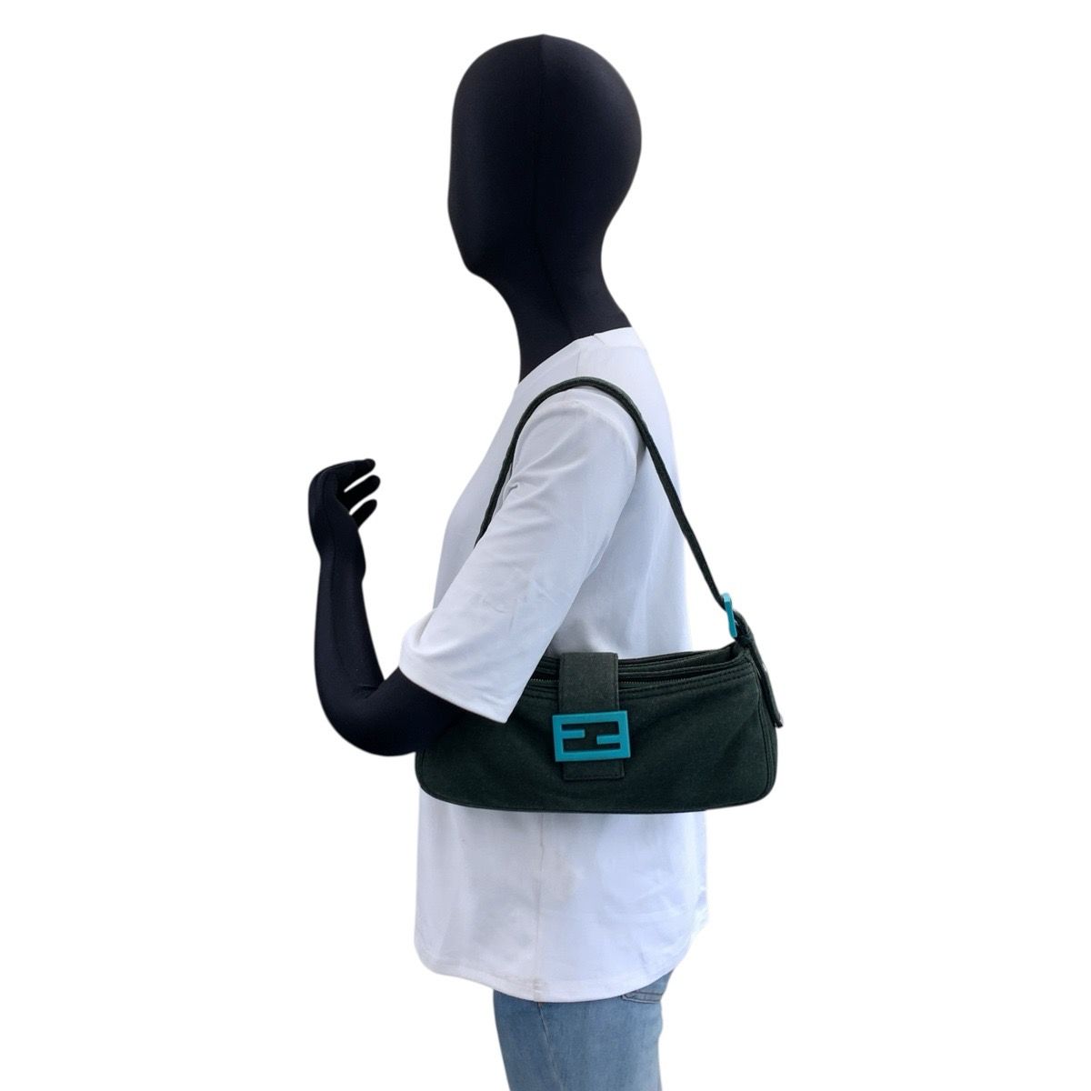 Fendi Mamma Bucket Shoulder Bag 09 Green Canvas — view 7