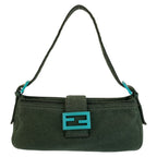 Fendi Mamma Bucket Shoulder Bag 09 Green Canvas