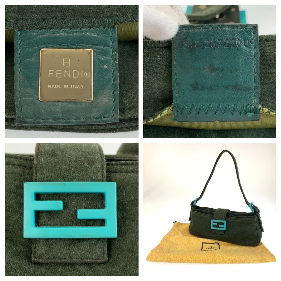 Fendi Mamma Bucket Shoulder Bag 09 Green Canvas — view 3