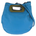 Loewe Anagram Shoulder Bag 2-Way Blue Silver Leather