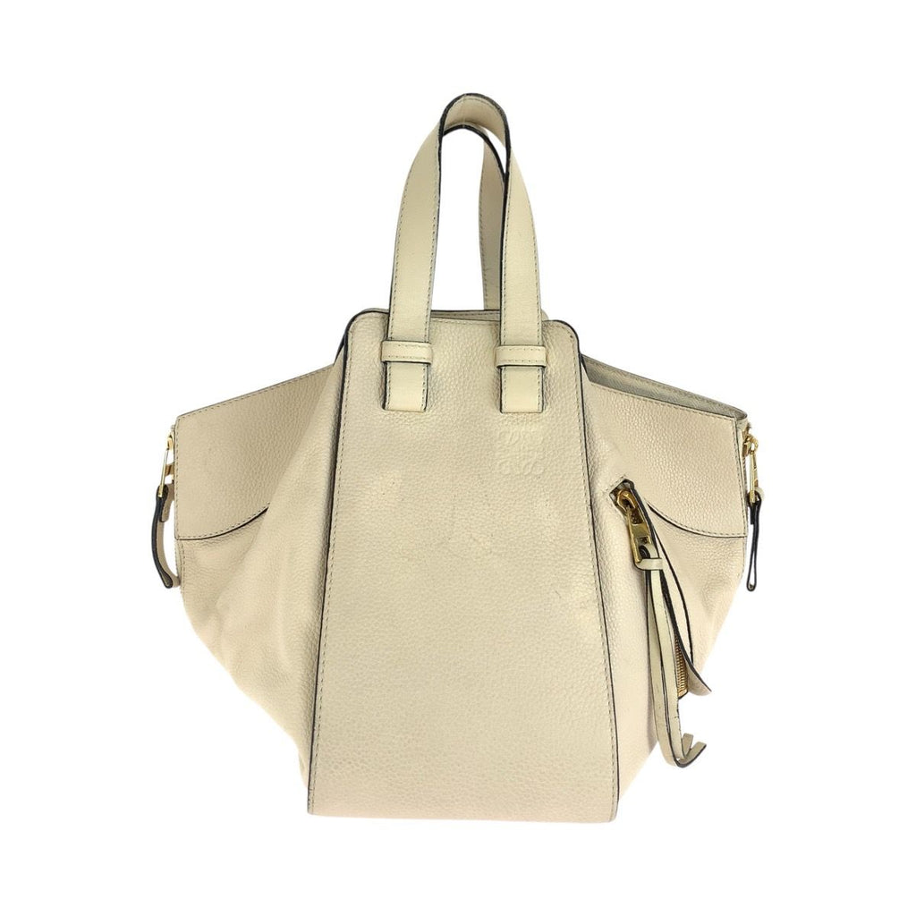 Loewe Hammock Handbag White Beige Gold Leather