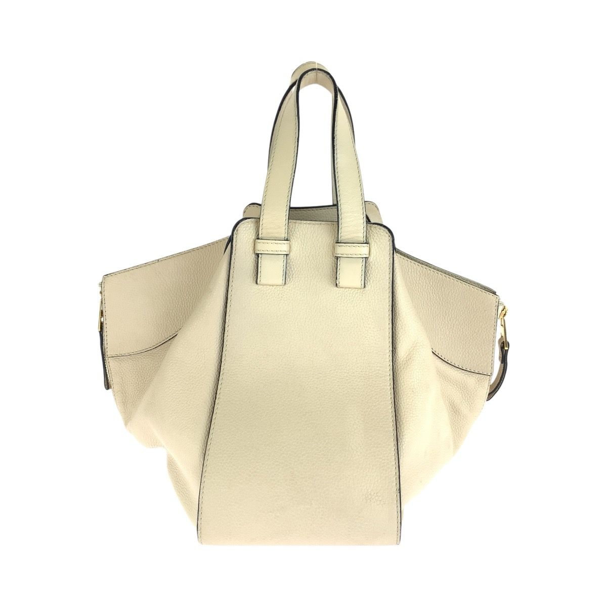 Loewe Hammock Handbag White Beige Gold Leather — view 2