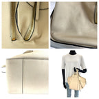Loewe Hammock Handbag White Beige Gold Leather — view 6
