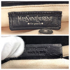 Saint Laurent Liv Gauche Mombasa Shoulder Bag White Ivory Brown Canvas Leather — view 4