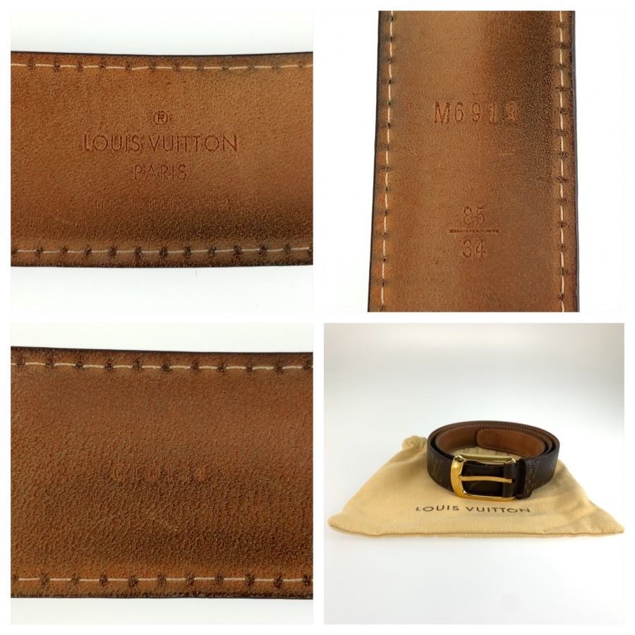 Louis Vuitton Monogram Ceinture Ellipse Belt Brown Gold — view 3