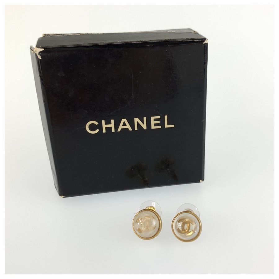 Chanel CC Logo Earrings Gold Plated — view 6