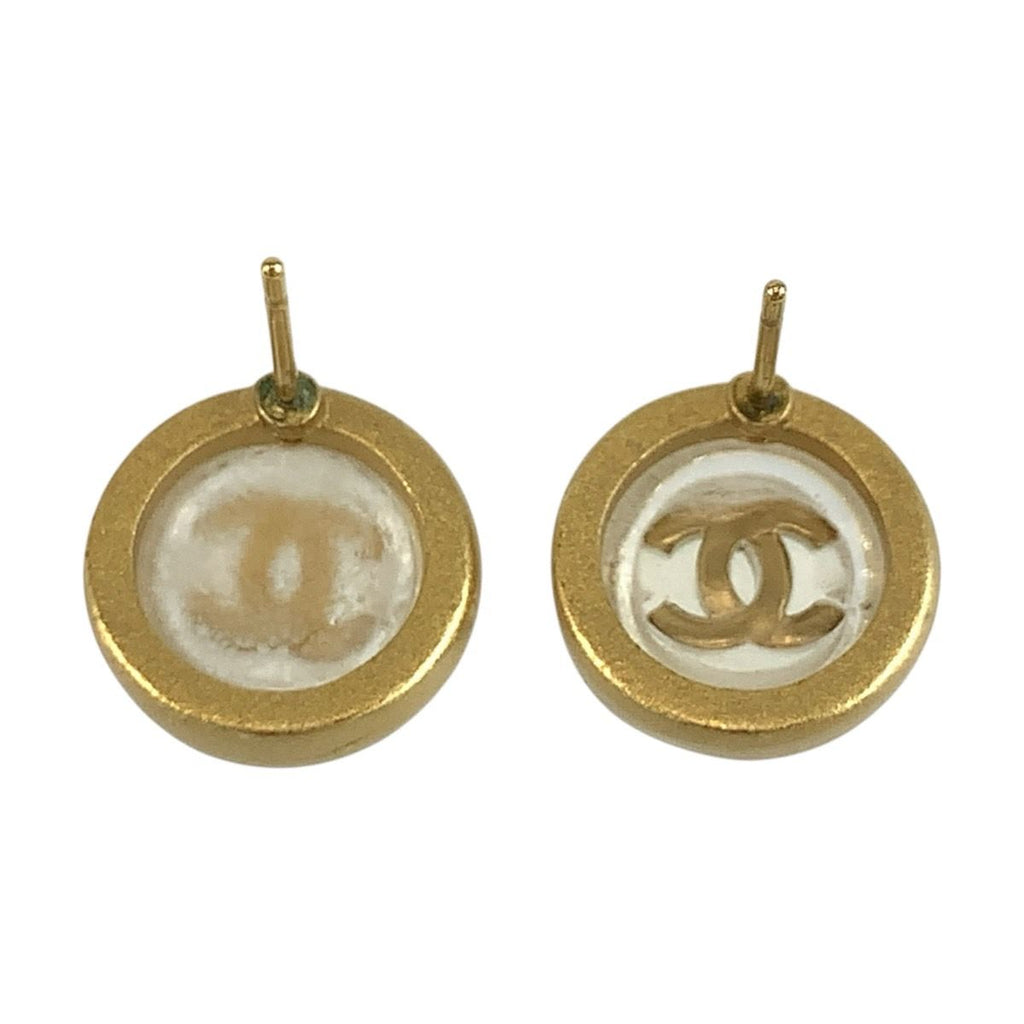 Chanel CC Logo Earrings Gold Plated — view 3