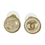 Chanel CC Logo Earrings Gold Plated