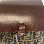 Fendi Zucca Pattern Backpack Brown Black Leather Nylon — view 8