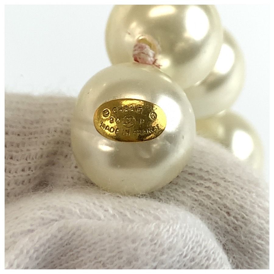 Chanel Long Necklace Gold Plated Faux Pearl — view 3