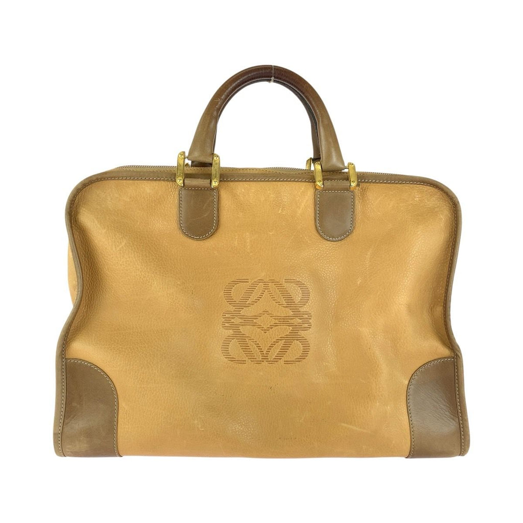 Loewe Anagram Amazona 40 Boston Bag Beige Leather