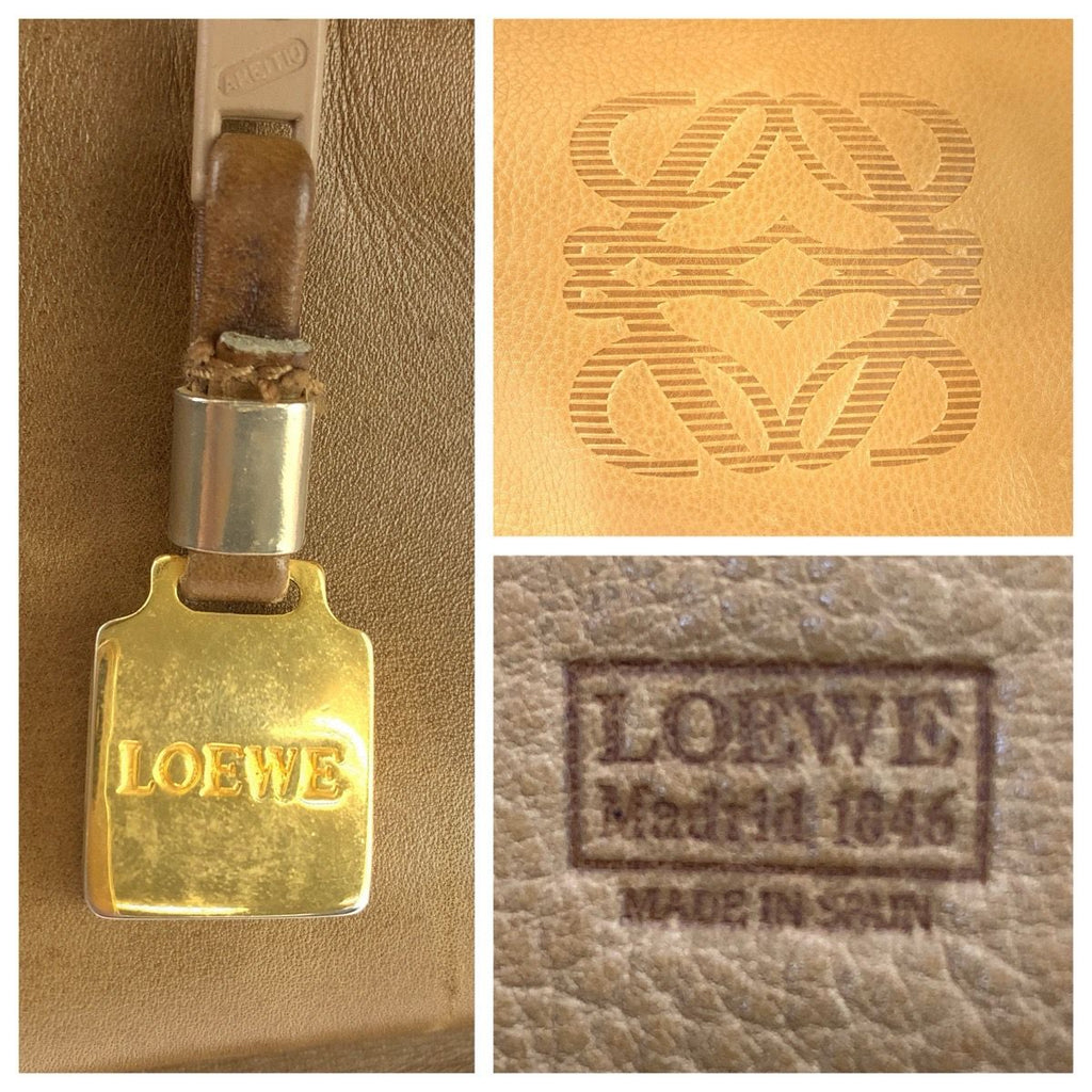 Loewe Anagram Amazona 40 Boston Bag Beige Leather — view 4
