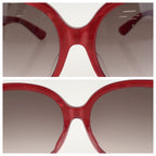 Gucci Interlocking G Sunglasses Red Gold Acetate Metal Eyewear — view 5