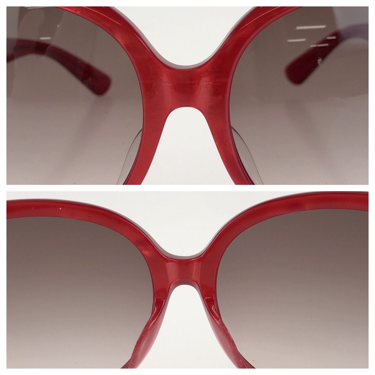Gucci Interlocking G Sunglasses Red Gold Acetate Metal Eyewear — view 5
