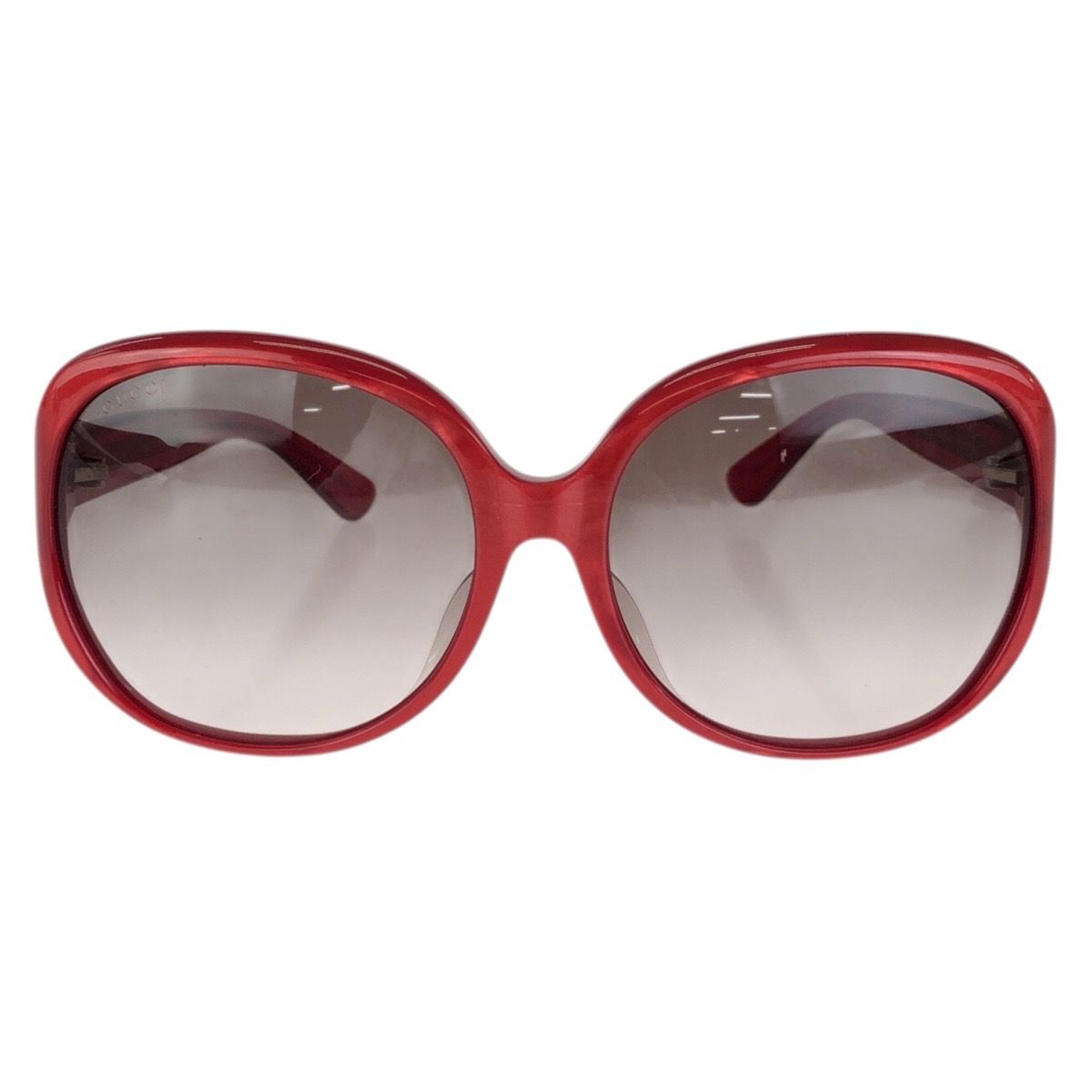 Gucci Interlocking G Sunglasses Red Gold Acetate Metal Eyewear — view 2