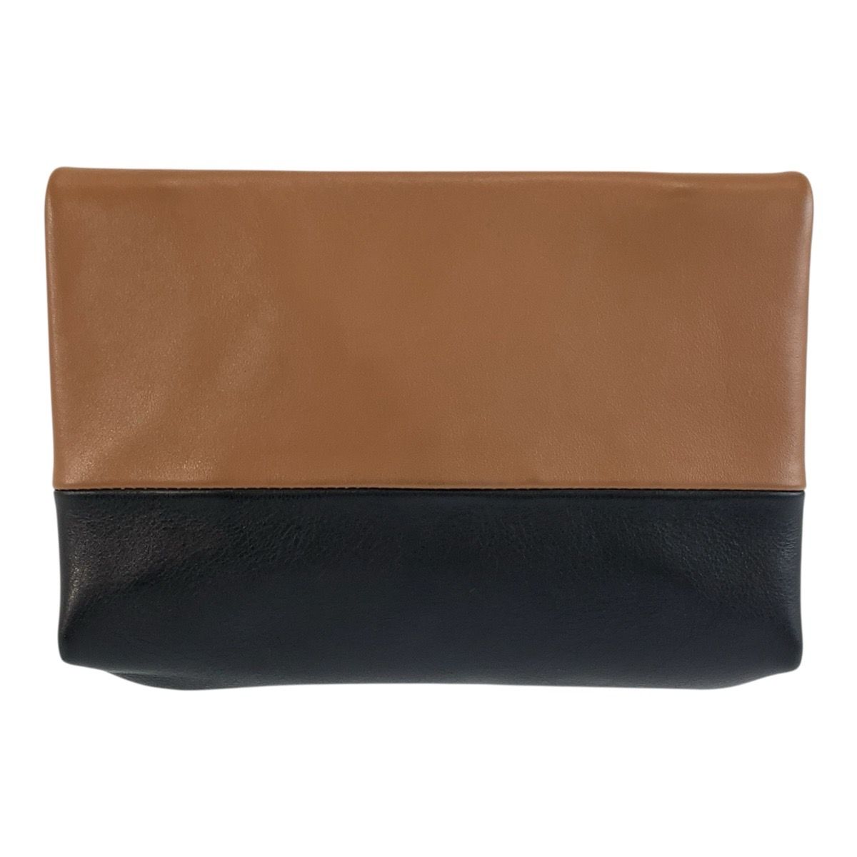 Celine All Soft Pouch Case Brown Black Leather — view 2