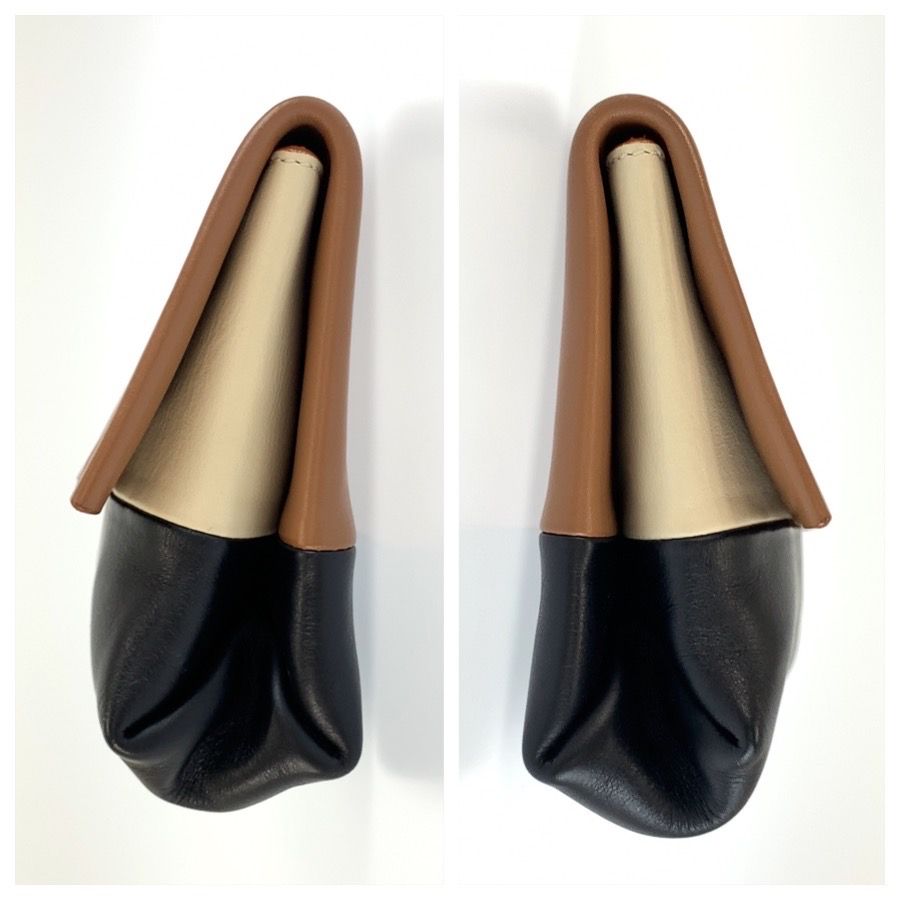Celine All Soft Pouch Case Brown Black Leather — view 7
