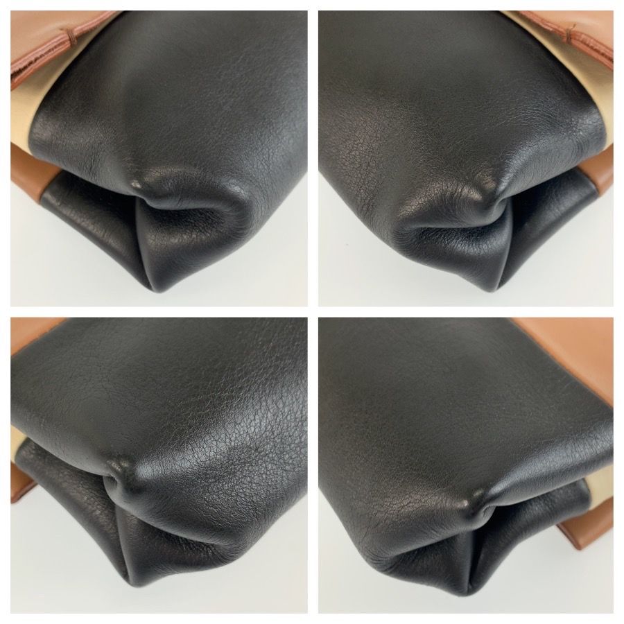 Celine All Soft Pouch Case Brown Black Leather — view 4