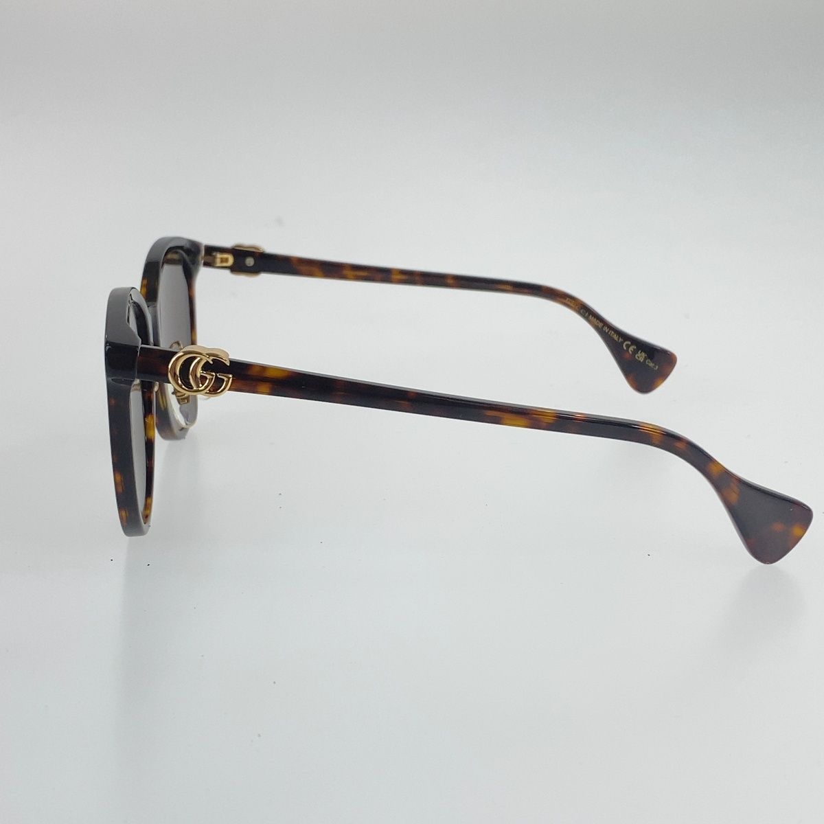 Gucci GG Marmont Sunglasses Brown Gold Acetate Eyewear — view 3