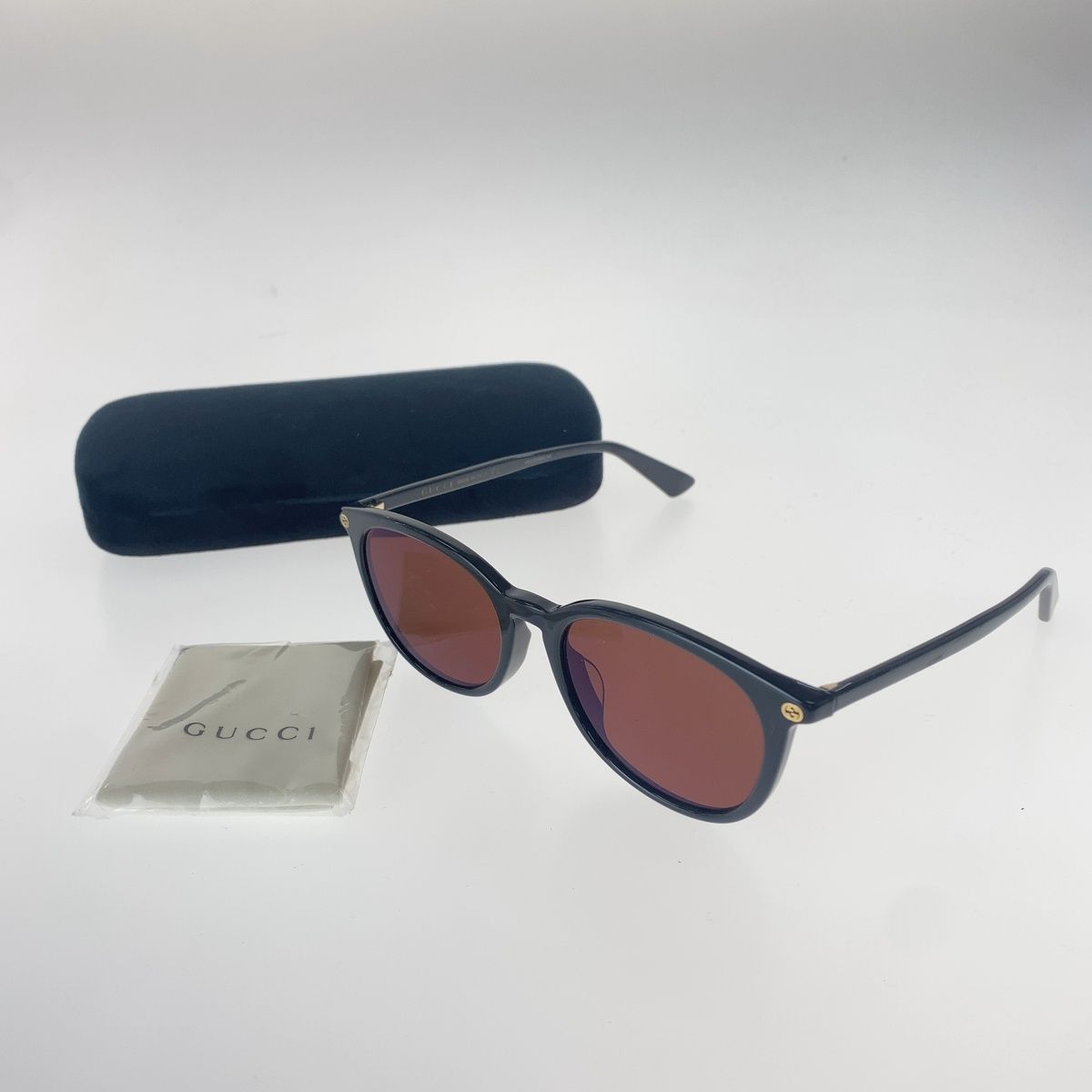 Gucci Interlocking G Sunglasses Black Gold Acetate Eyewear — view 8