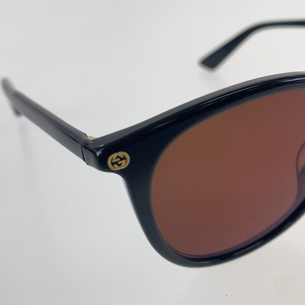 Gucci Interlocking G Sunglasses Black Gold Acetate Eyewear — view 4