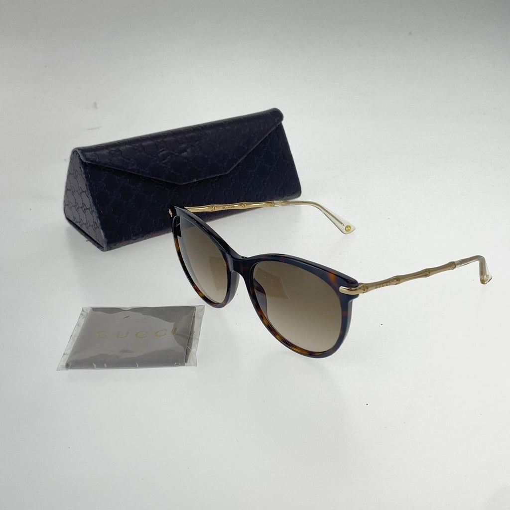 Gucci Bamboo Interlocking G GG Sunglasses Brown Gold Eyewear — view 8