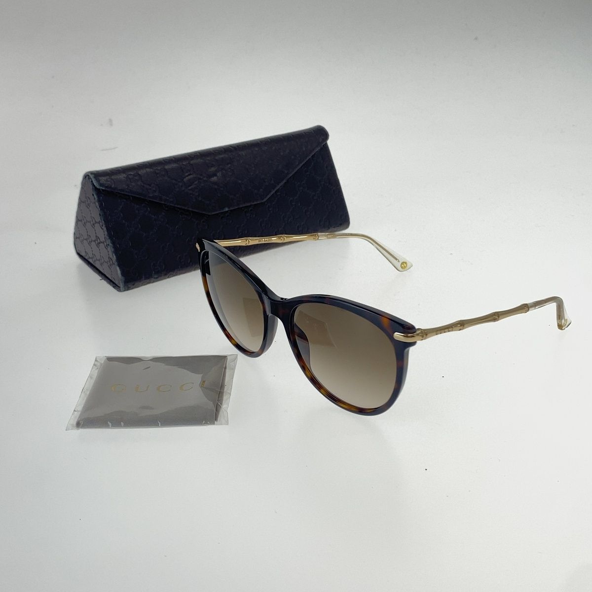 Gucci Bamboo Interlocking G GG Sunglasses Brown Gold Eyewear — view 8