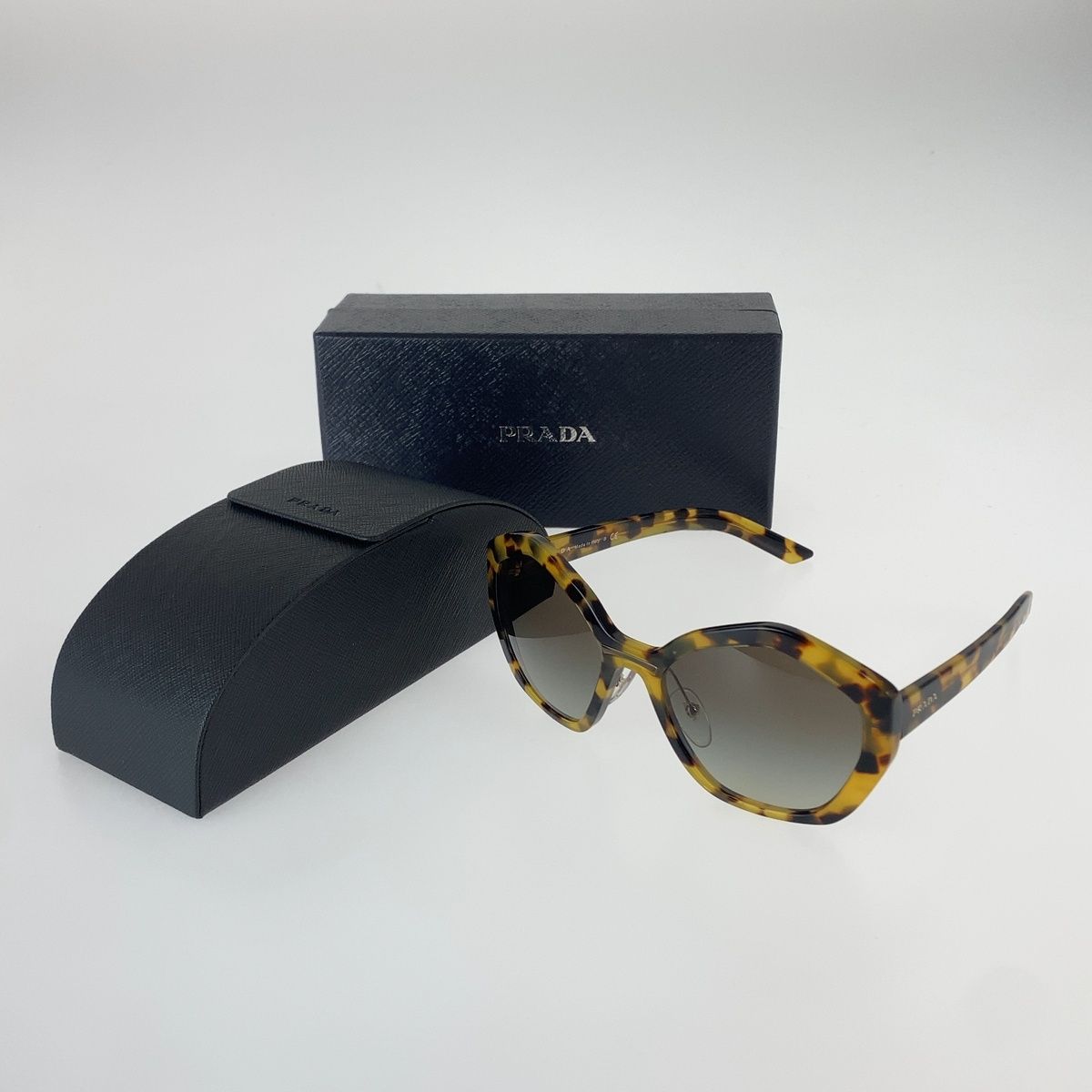 Prada Marble Pattern Sunglasses Brown Yellow Acetate Eyewear — view 8
