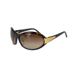 Prada Sunglasses Brown Gold Acetate Metal Eyewear
