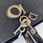 Dior Cannage Lady Dior Shoulder Bag Black Canvas Patent — view 5