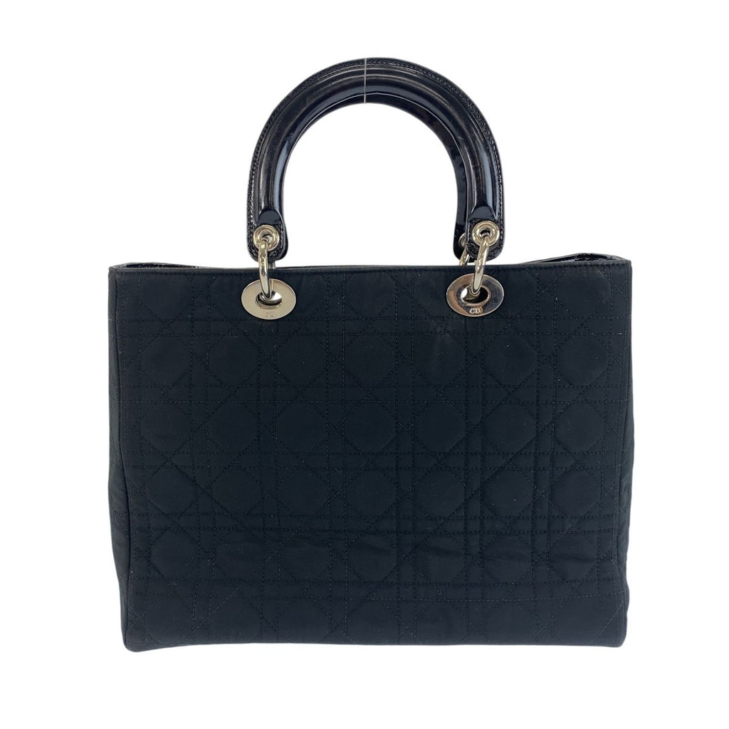 Dior Cannage Lady Dior Shoulder Bag Black Canvas Patent — view 2