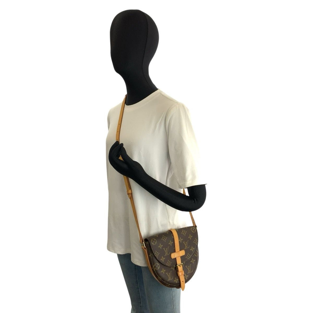Louis Vuitton Monogram Chantilly PM Shoulder Bag Pochette Brown Gold Leather — view 7