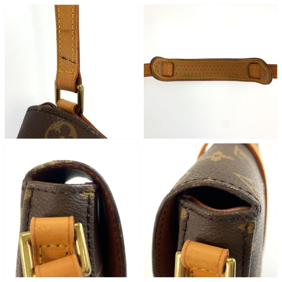 Louis Vuitton Monogram Chantilly PM Shoulder Bag Pochette Brown Gold Leather — view 6