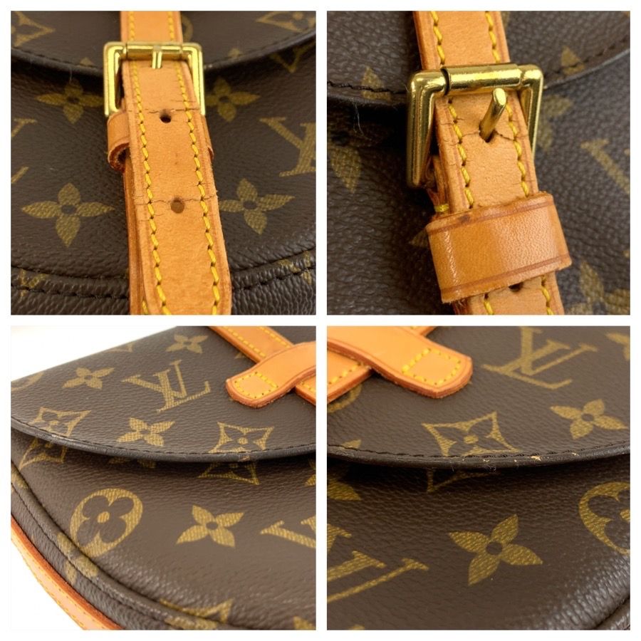 Louis Vuitton Monogram Chantilly PM Shoulder Bag Pochette Brown Gold Leather — view 5