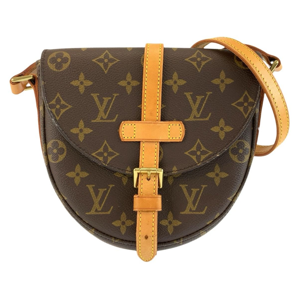 Louis Vuitton Monogram Chantilly PM Shoulder Bag Pochette Brown Gold Leather