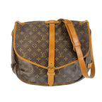 Louis Vuitton Monogram Saumur 35 Shoulder Bag Brown Leather