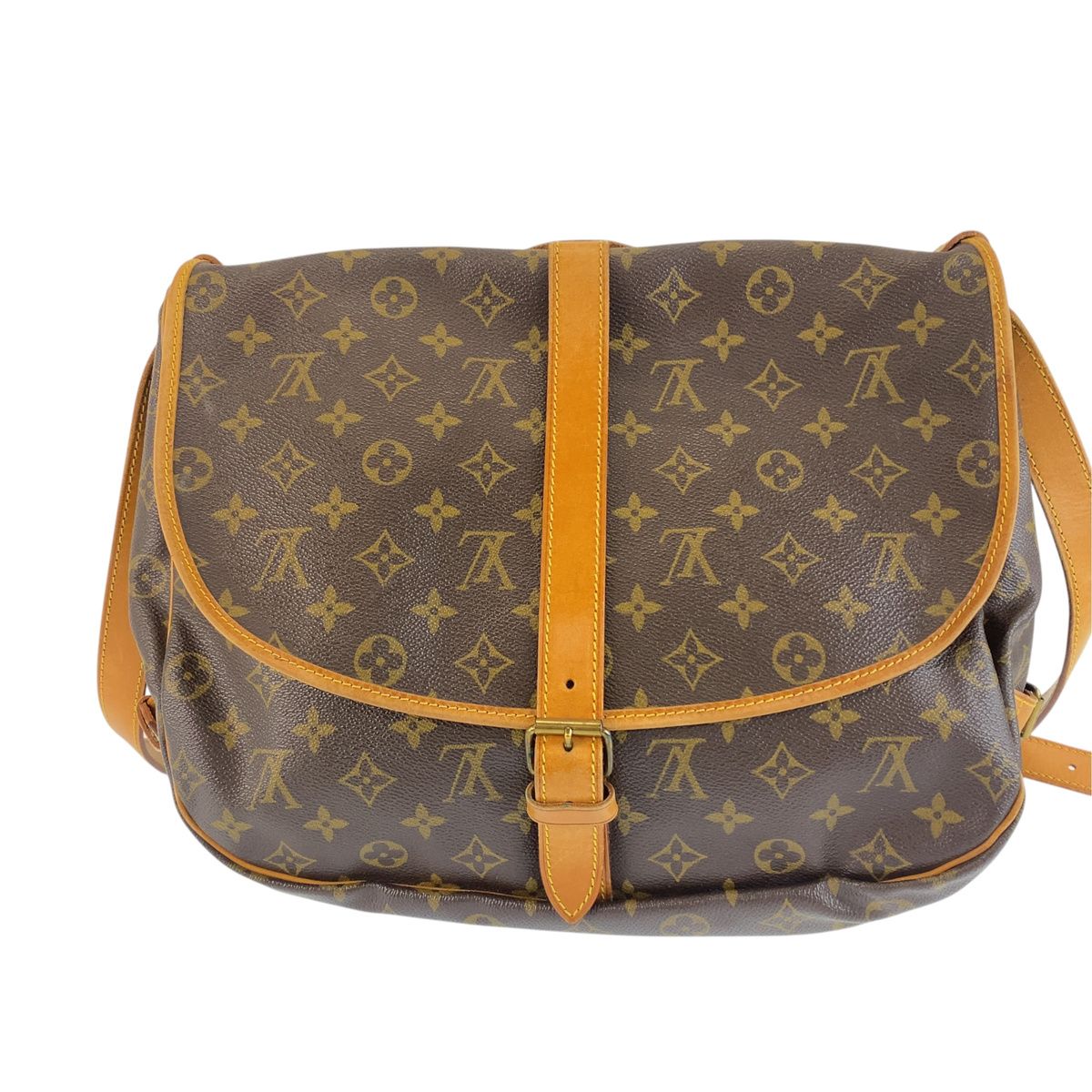 Louis Vuitton Monogram Saumur 35 Shoulder Bag Brown Leather — view 2