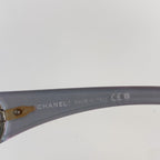 Chanel CC Logo Sunglasses Blue Silver Gray Acetate Metal Eyewear — view 6