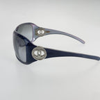 Chanel CC Logo Sunglasses Blue Silver Gray Acetate Metal Eyewear — view 5