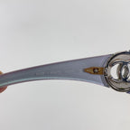 Chanel CC Logo Sunglasses Blue Silver Gray Acetate Metal Eyewear — view 7