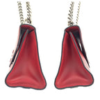 Prada Saffiano Chain Shoulder Bag Pochette Red Silver Leather — view 8