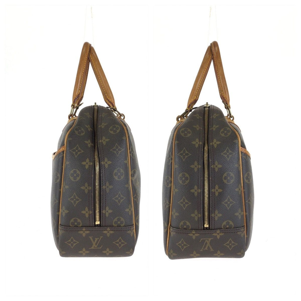 Louis Vuitton Monogram Deauville Handbag Brown Gold Leather — view 8